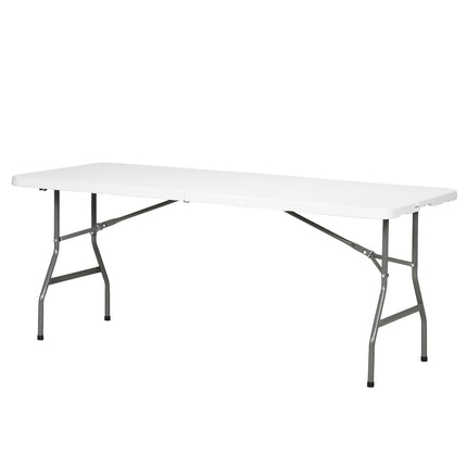Skládací kempingový stůl pro 6 osob, HDPE, 180x75x73 cm, bílá
