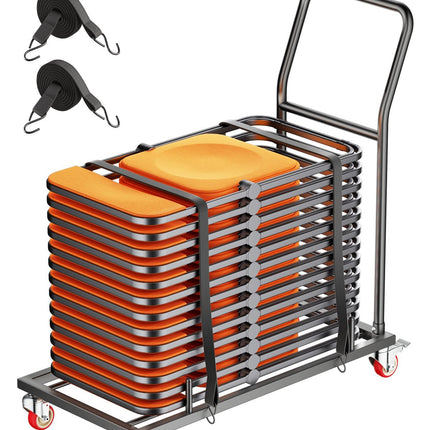 Folding Chair Cart, Holds 25 Chairs, 300 lb Capacity