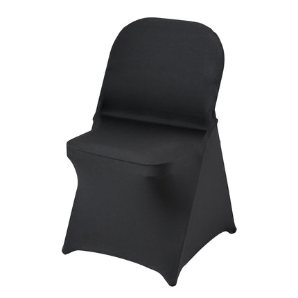 Folding Chair Covers, Stretch Spandex, Washable, 50-Pack Black
