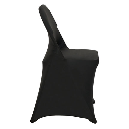 Folding Chair Covers, Stretch Spandex, Washable, 50-Pack Black