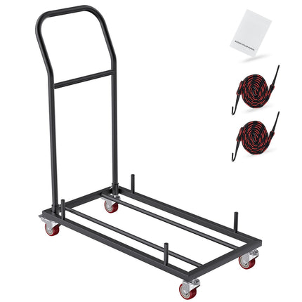 Folding Chair Dolly Cart, 12-Chair Capacity, 4 Casters