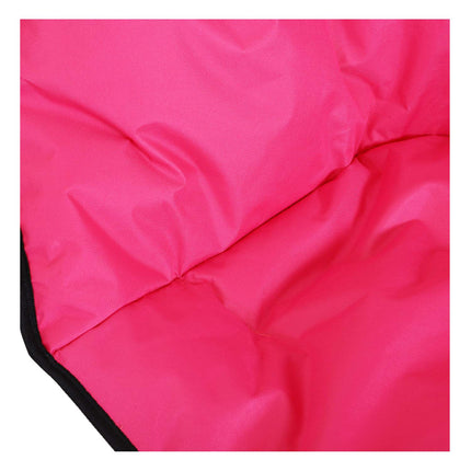 Folding camping chair, upholstered metal & Oxford, pink