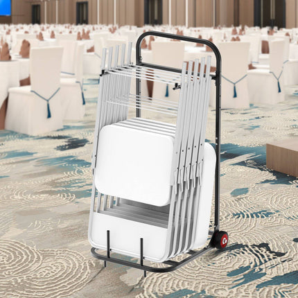 Folding Chair Storage Cart, Holds 10, 100 lb, Wheels