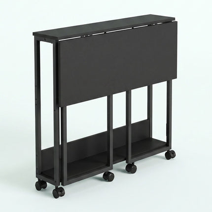 Folding Desk with Wheels, Black, 60 x 50 cm