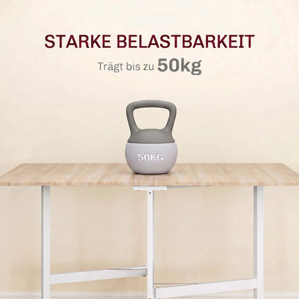 Skládací jídelní stůl pro 6 osob, dub, 6 aretovatelných koleček