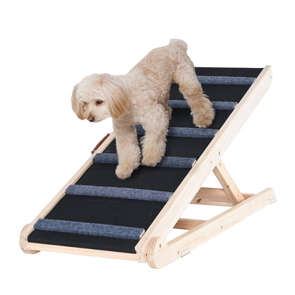 Folding Dog Ramp, Wooden, Adjustable 35–65 cm, Non-Slip