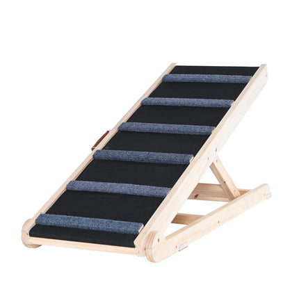 Folding Dog Ramp, Wooden, Adjustable 35–65 cm, Non-Slip