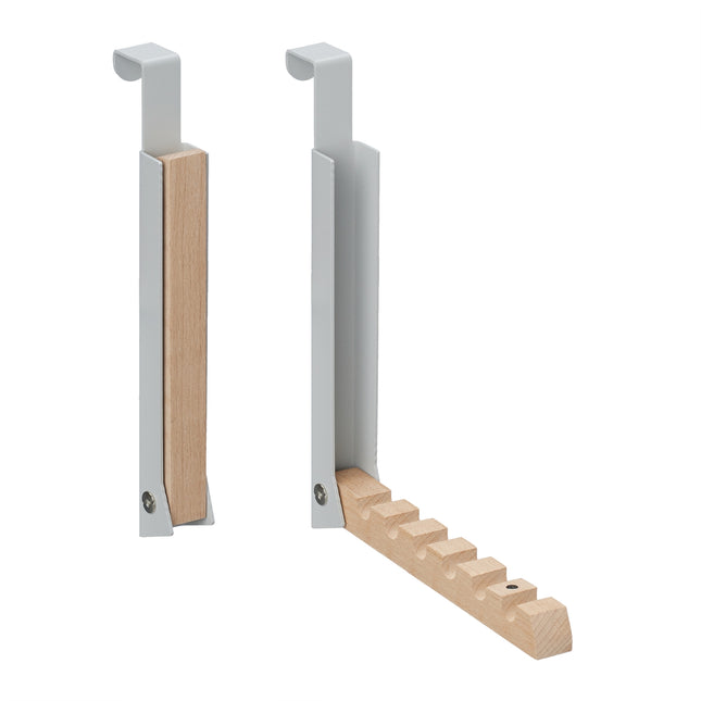 Opvouwbare deurhangerset van 2 - Metaal & Hout