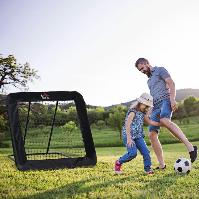 Collapsible soccer goal & rebound wall, 5-level adjustable net