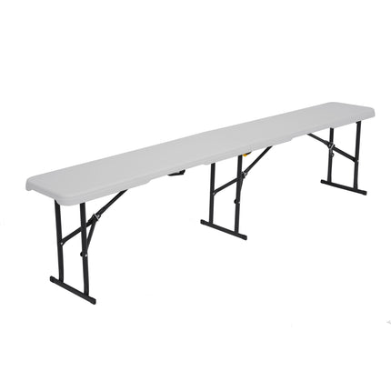 Skládací zahradní lavice, bílá, 180 cm