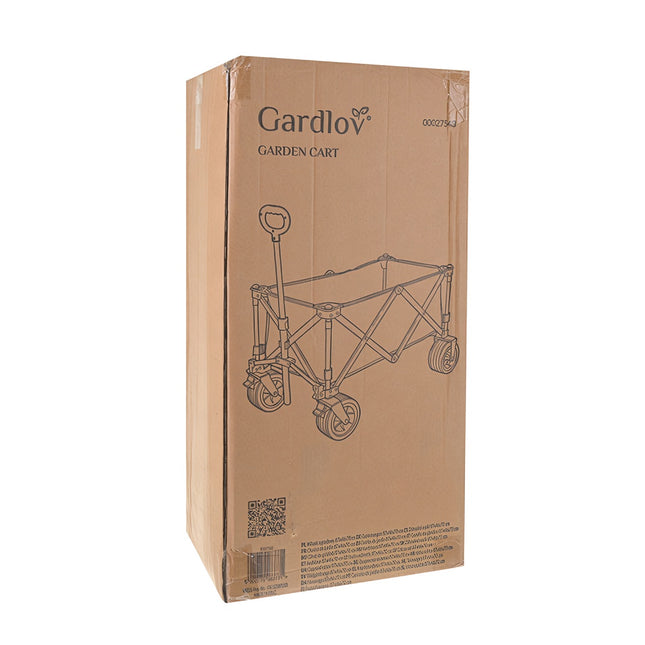 Opvouwbare tuinkar, 150 liter, 200 kg draagvermogen, met wielen voor offroadgebruik.