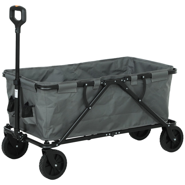 Opvouwbare tuinkar, 160 liter inhoud, 120 kg belasting, donkergrijs