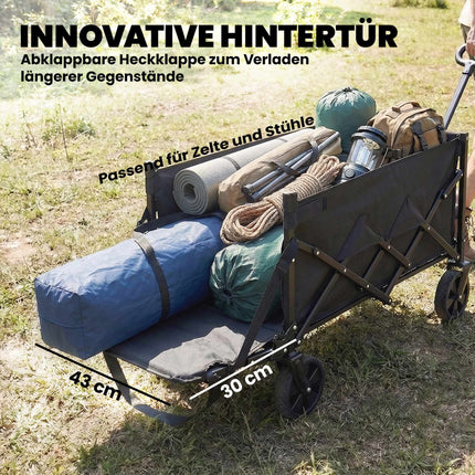 Skládací zahradní vozík s teleskopickou rukojetí, objem 60L