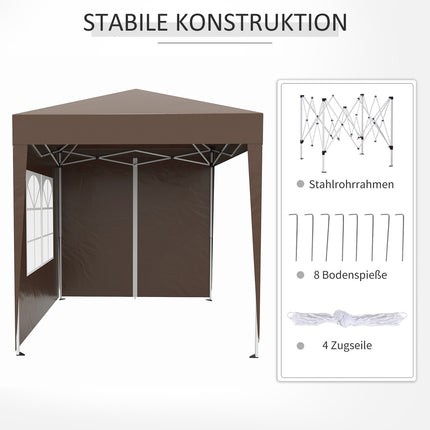 Skládací altán 2x2m, UV ochrana, 4 bočnice a taška