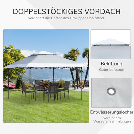 Pop-Up Garden Gazebo 3.5x3.5m, UV protection, Oxford fabric