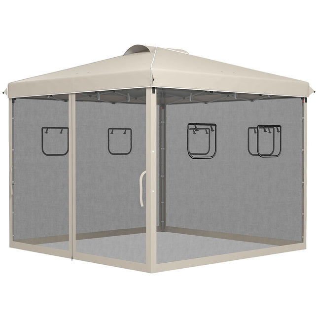 Pop-Up Gazebo 3x3M with UV protection & Mesh curtains