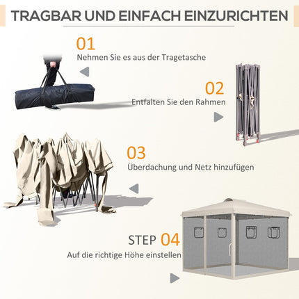 Pop-up altán 3x3M s UV ochranou a síťovými závěsy