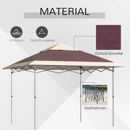 Pop-up altán stan, 3.6x3.6m, tmavě hnědý a khaki