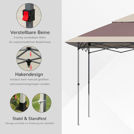 Pop-up altán stan, 3.6x3.6m, tmavě hnědý a khaki
