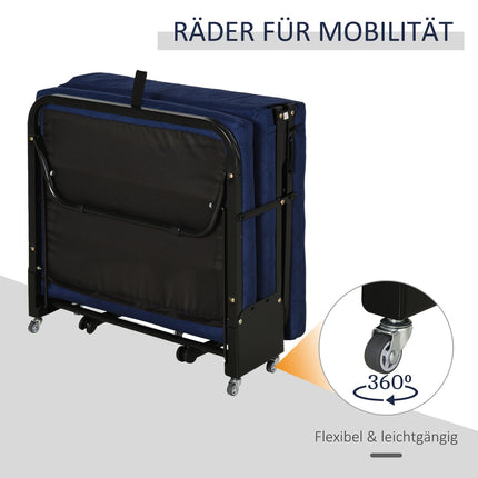 Skládací přistýlka – nastavitelná – ocelový rám – modrá