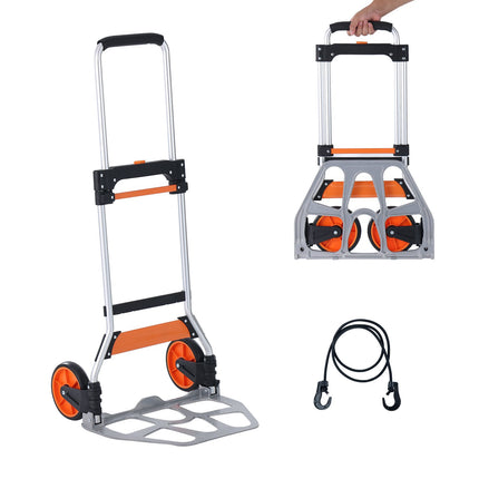Folding Hand Truck, 275 lb Capacity, Aluminum Convertible Dolly