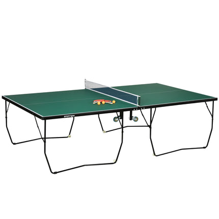 Skládací vnitřní stůl na stolní tenis s kolečky - zelená