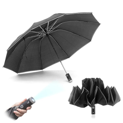 Faltbarer umgekehrter Regenschirm mit LED Folbrella InnovaGoods