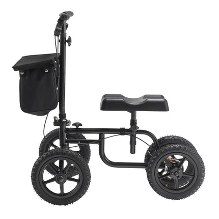 Folding Knee Scooter – 12-Inch All-Terrain, 350 lb, Dual Brakes