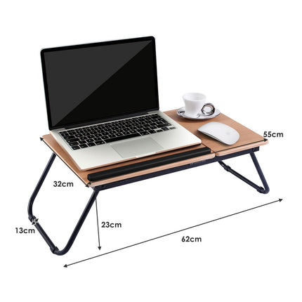 Skládací stolek na notebook s naklápěcí deskou, 4 úhly, černá