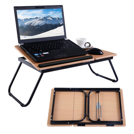 Skládací stolek na notebook s naklápěcí deskou, 4 úhly, černá