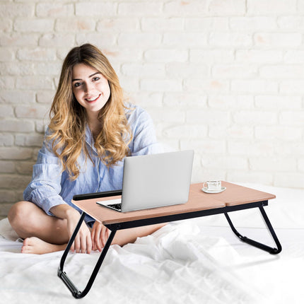 Skládací stolek na notebook s naklápěcí deskou, 4 úhly, černá