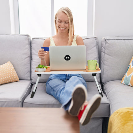 Folding Laptop Table with Non-Slip Feet, Portable Design