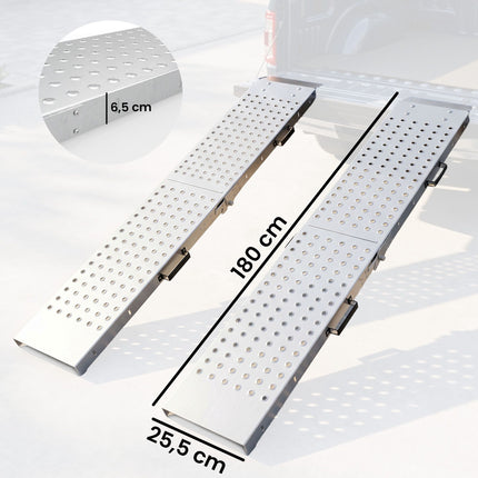 Folding Metal Loading Ramps, Set of 2, 400 kg Capacity