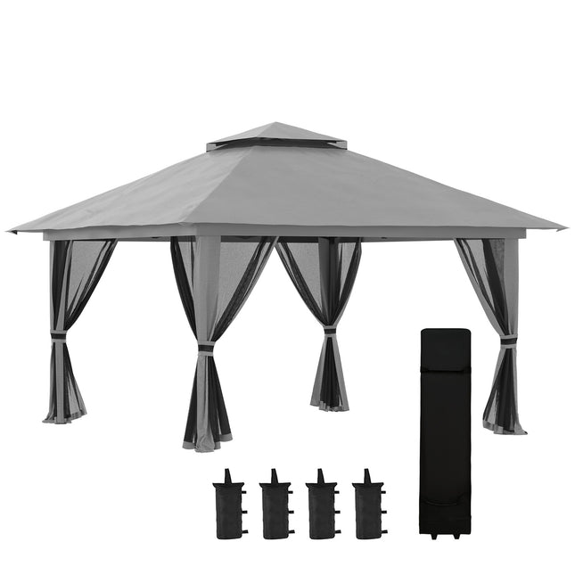 Pop-up zahradní pavilon 4x4M s UV ochranou a síťovými stěnami