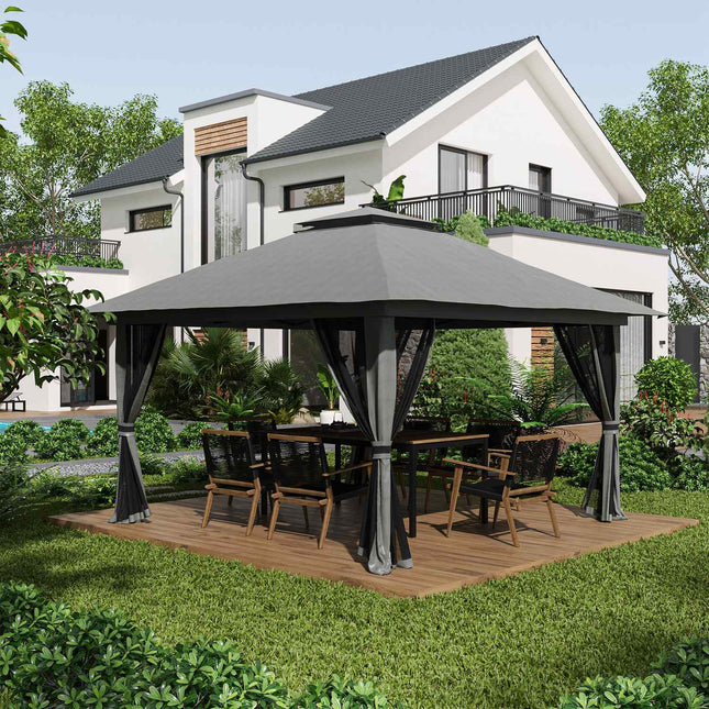 Pop-up zahradní pavilon 4x4M s UV ochranou a síťovými stěnami