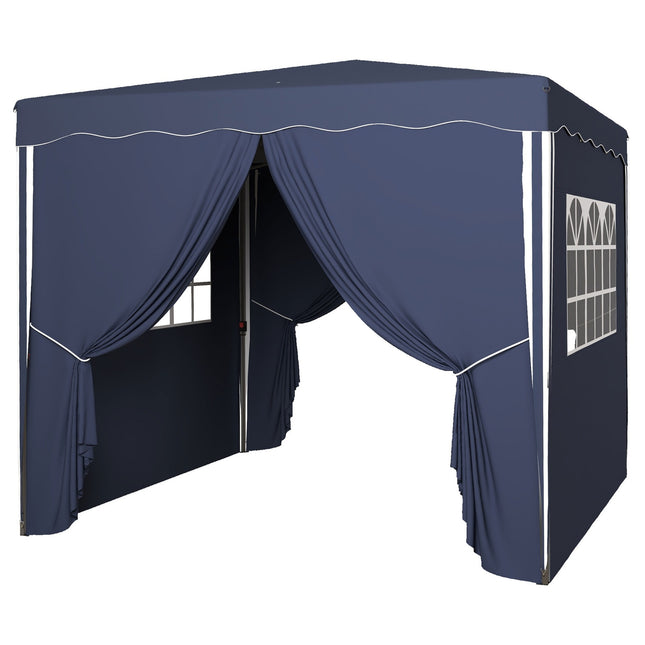 Skládací pavilon modrý 3x3m, UV ochrana, boční stěny