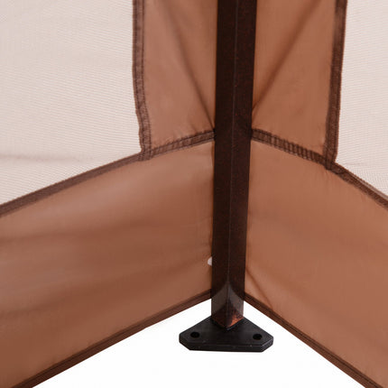 Pop-up zahradní stan s bočními stěnami, khaki, 3.25x3.25x2.65M