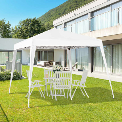 Skládací pavilon z oceli s taškou na přenášení, bílý, 2.4x2.4M