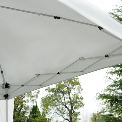 Skládací pavilon z oceli s taškou na přenášení, bílý, 2.4x2.4M