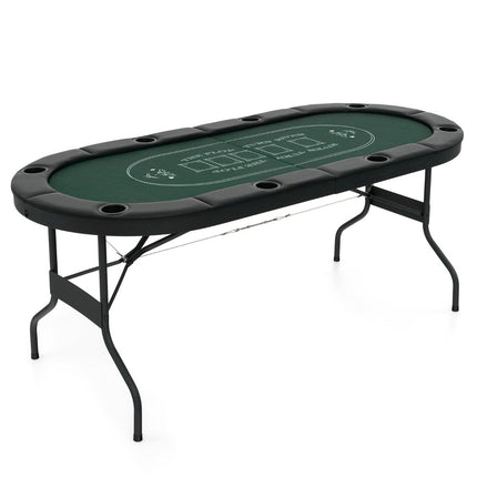 Folding Poker Table for 8 Players with Cup Holders