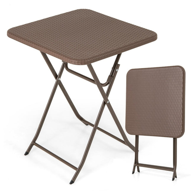 Skládací stůl v ratanovém stylu s HDPE deskou 60x60cm