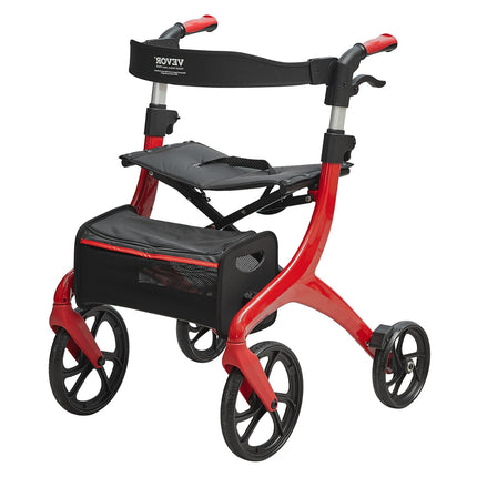 Folding Rollator Walker With Seat, 4-Wheel, 300 lb