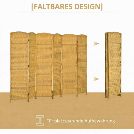 Skládací paraván, 6 panelů, borovicový rám, 270x180 cm