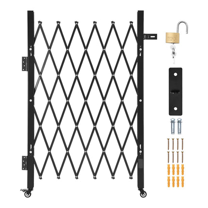 Folding Security Gate, Lockable Steel, 110 x 131 cm