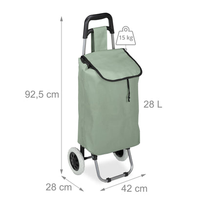 Skládací nákupní vozík, taška 28L, unese 15 kg