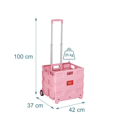 Skládací nákupní vozík s teleskopickou rukojetí, nosnost 35kg