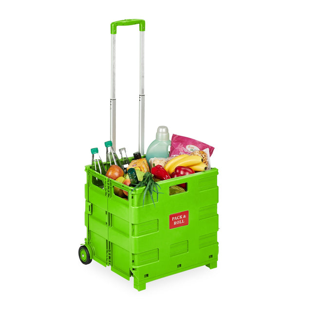 Skládací nákupní vozík s teleskopickou rukojetí, nosnost 35kg
