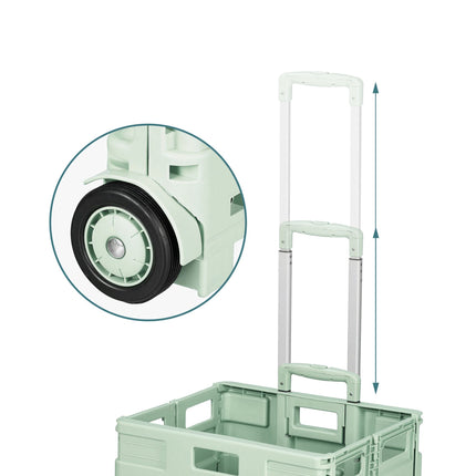 Folding Shopping Trolley with Telescopic Handle, 35kg Capacity