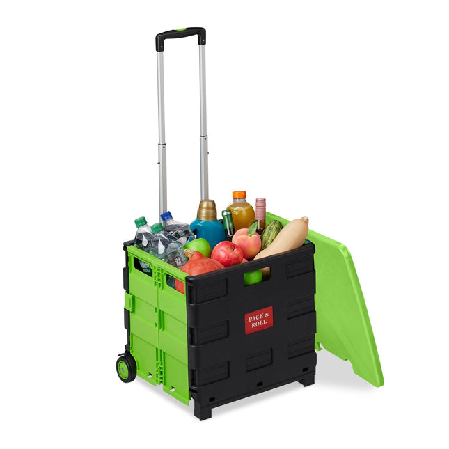 Skládací nákupní vozík na kolečkách, nosnost 35 kg