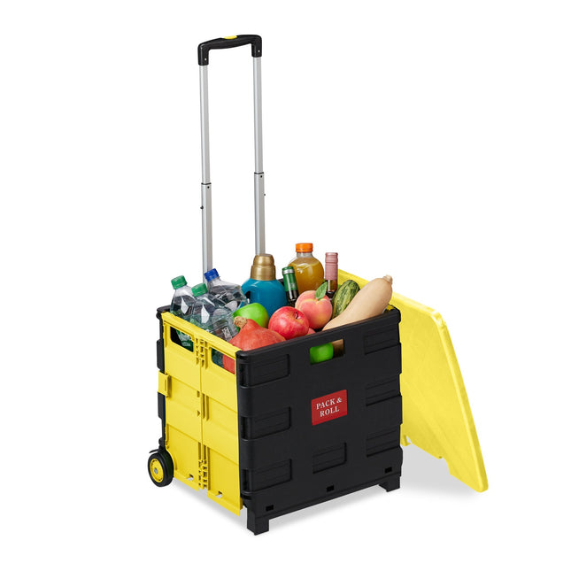 Skládací nákupní vozík na kolečkách, nosnost 35kg